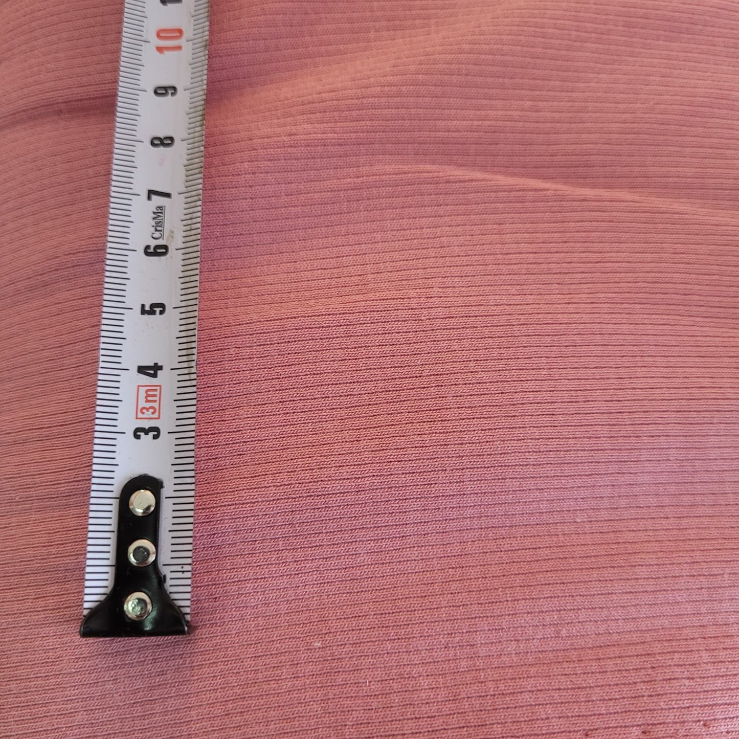 Rib jersey (canalé) 240 GSM – Punto elástico de algodón con elastán color Rosa