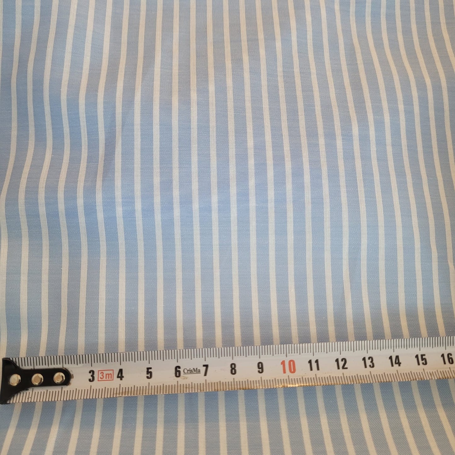 Tejido de rayas crudo sobre azul – algodón ligero | Edición limitada