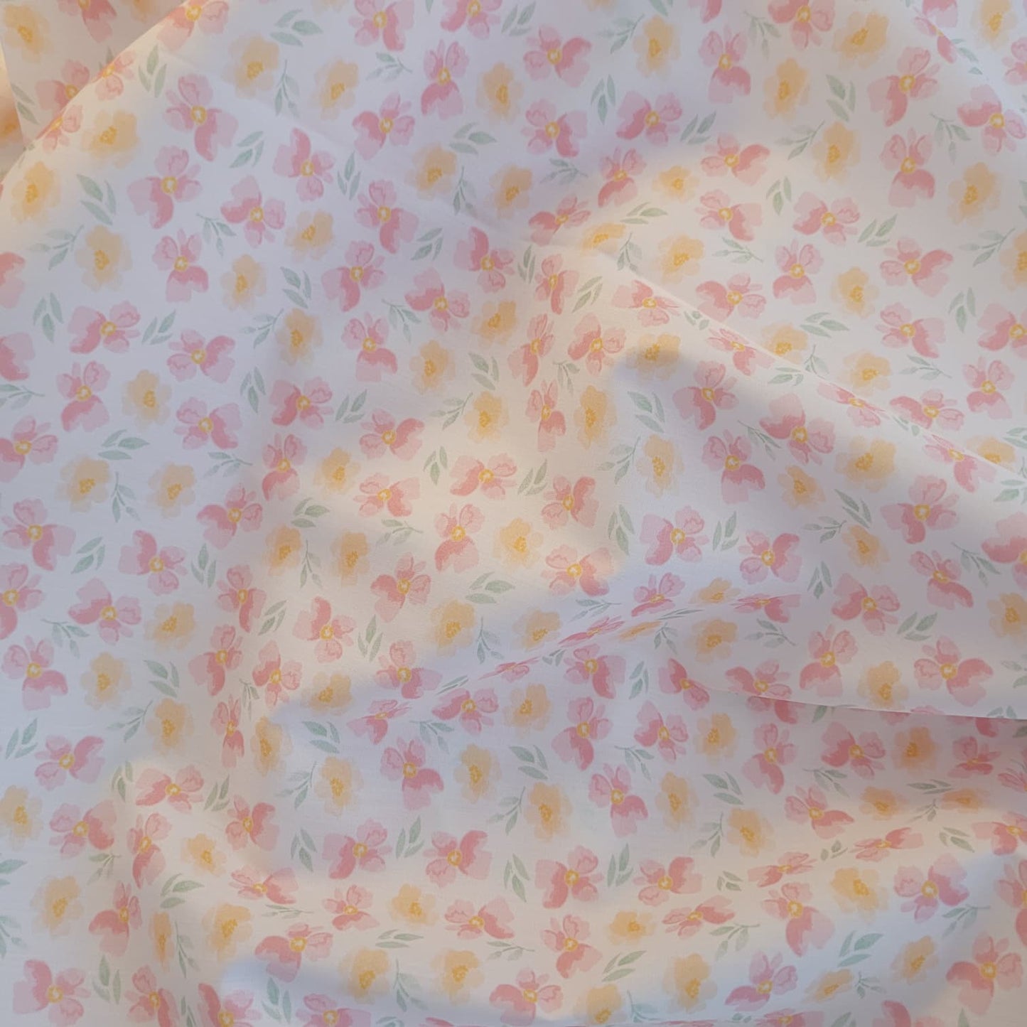 Popelín de algodón estampado flores pequeñas infantil 3 – [Rosa/amarillo]