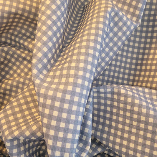 Viella de Algodón Estampada Cuadro vichy  – 145 gsm Azul