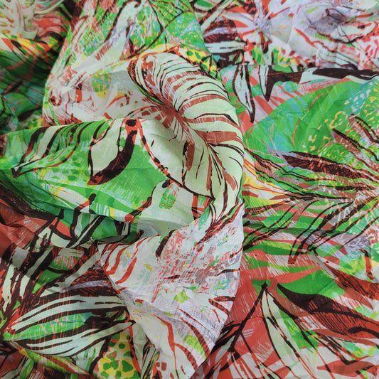 Retal Satén Tropical Crinkle  2 metros x 1,5 m (ancho)