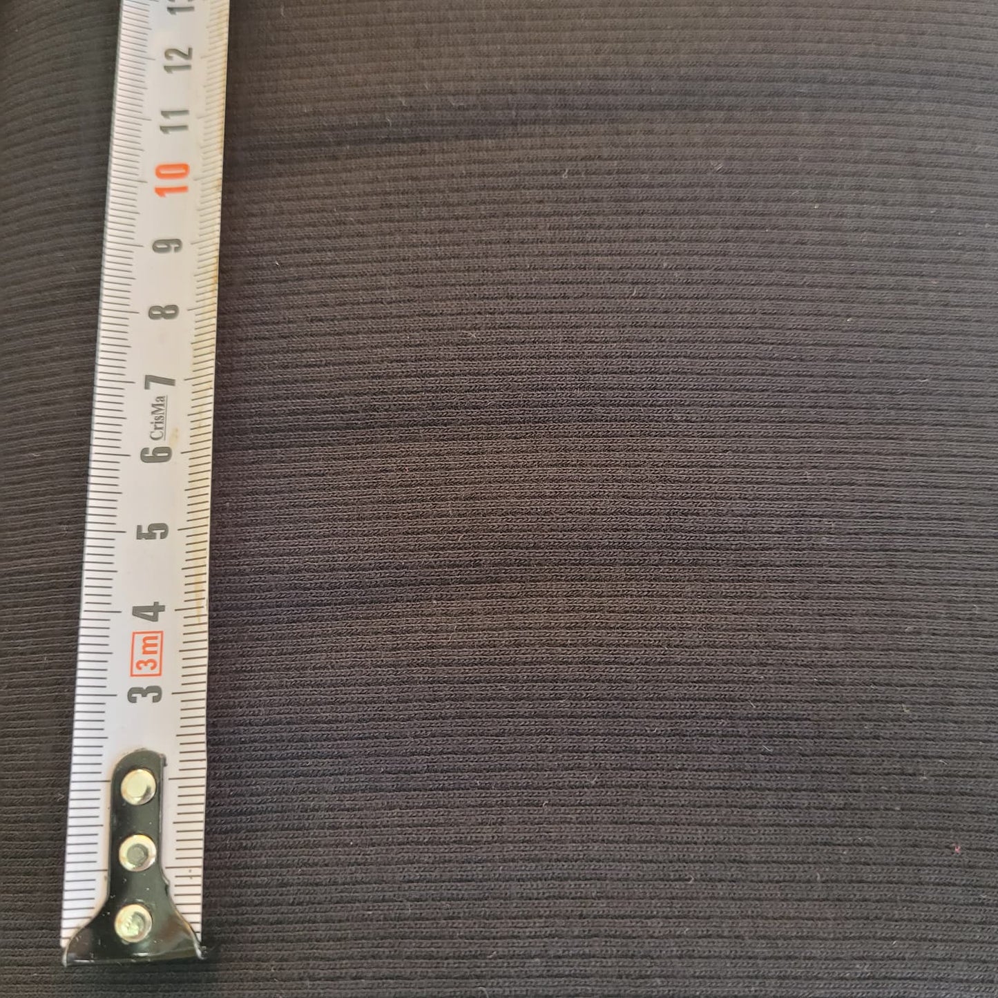 Rib jersey (canalé) 240 GSM – Punto elástico de algodón con elastán color Negro